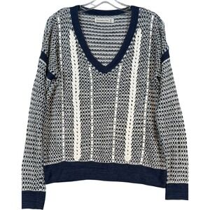 Abercrombie & Fitch Womens‎ Summer Sweater Mesh V-Neck Braided Knit Sweater Med.